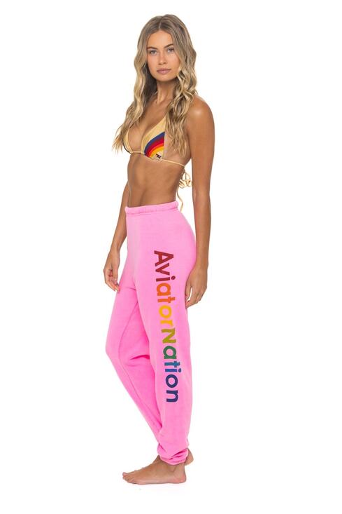 Aviator Nation Pants - Aviator Nation | NEW Neon Pink Venice CA Sweatpants Joggers Women’s Sz Large